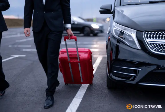 Passenger booking Derby to Birmingham Airport taxi with luggage